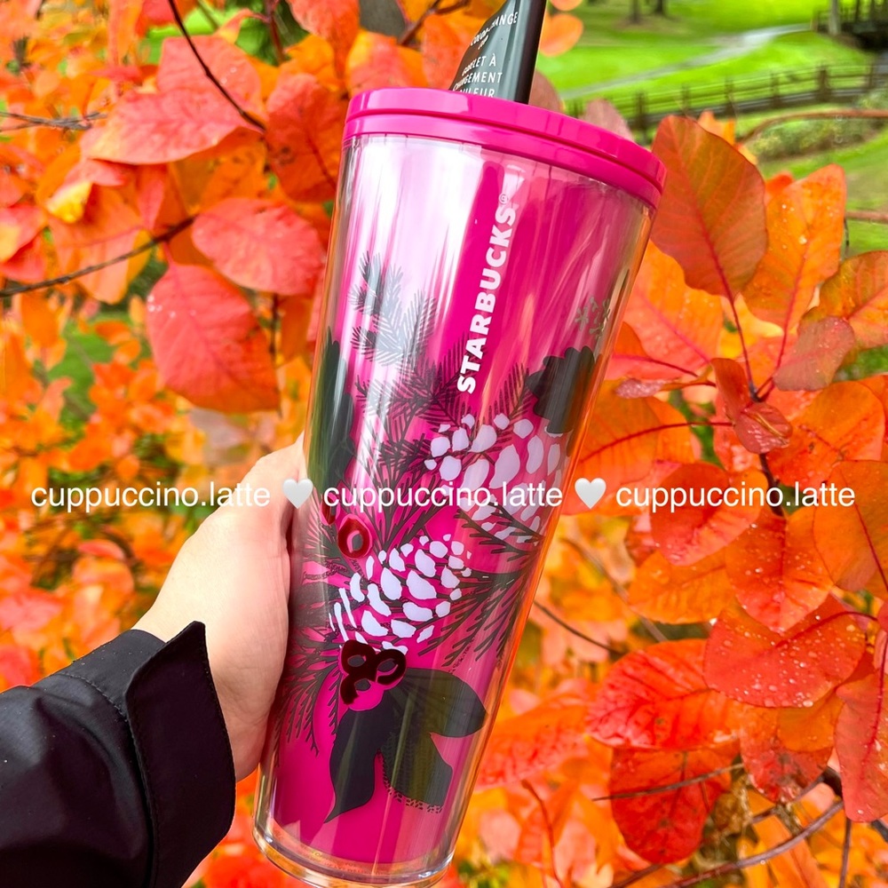 ❤️LAST🎄Starbucks Magenta Purple Winter 2021 Holiday Pinecone Color Changing Cup